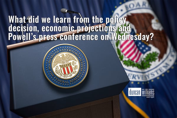 So what did we learn from the policy decision, economic projections and Powell’s press conference on Wednesday?    