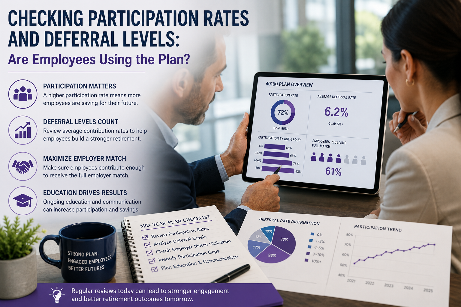 Checking Participation Rates and Deferral Levels: Are Employees Using the Plan?