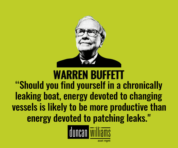 "Should you find yourself in a chronically leaking boat, energy devoted to changing vessels is likely to be more productive than energy devoted to patching leaks." 