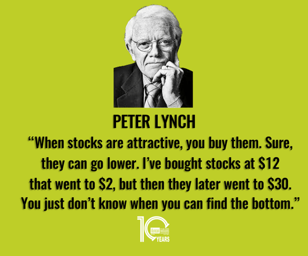 When stocks are attractive, you buy them. Sure, they can go lower. - Peter Lynch