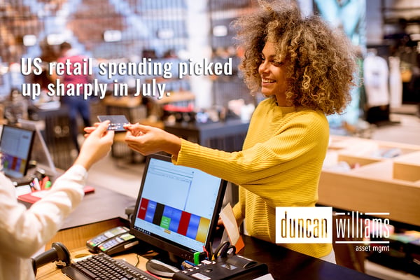 US retail spending picked up sharply in July. 