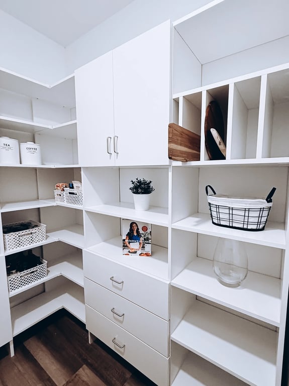 Organized pantry shelving