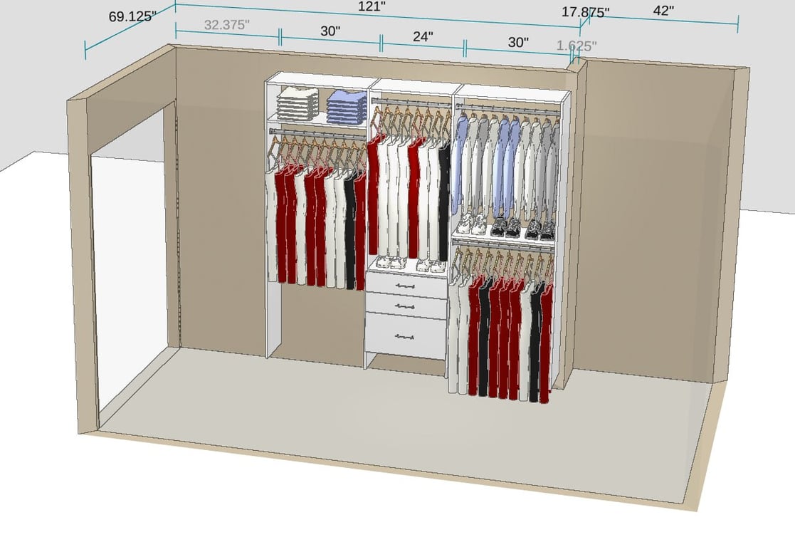 Walk-in closet 3D design example