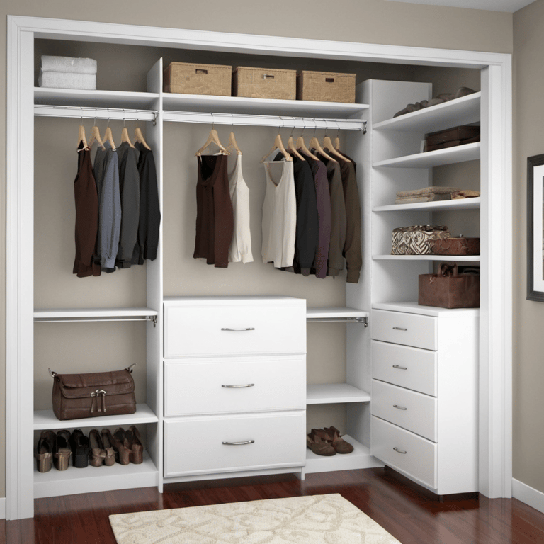Modern reach-in closet with sliding doors
