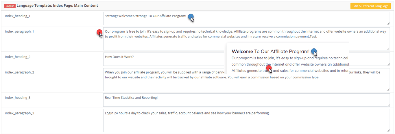 add language to my affiliate program