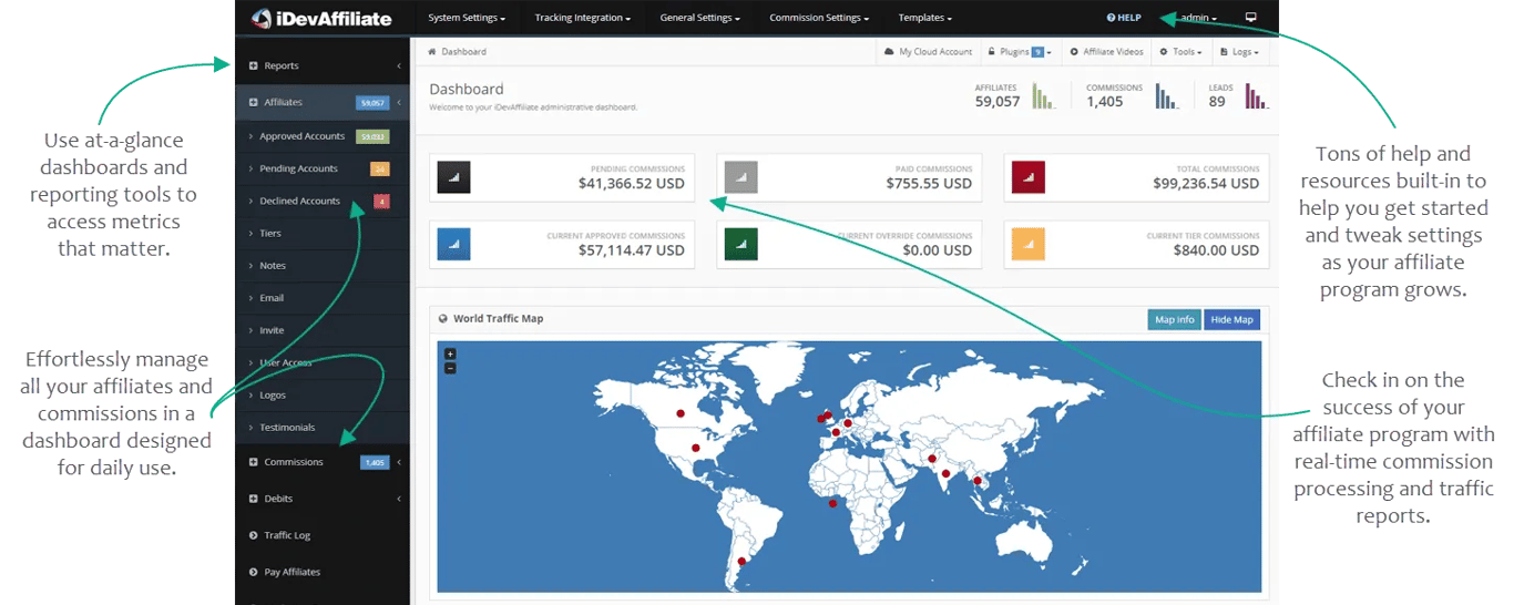 iDevAffiliate Admin Dashboard