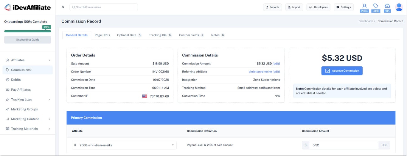 Dashboard view of the iDevAffiliate new themes feature that are customizable to suit affiliate marketing program setup.