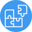 Puzzle pieces icon to represent the built-in integrations, APIs, webhook and no-code setup solutions for finance businesses with the iDevAffiliate software.