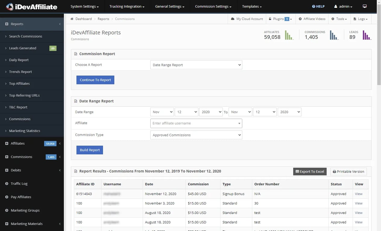 affiliate software reporting tools