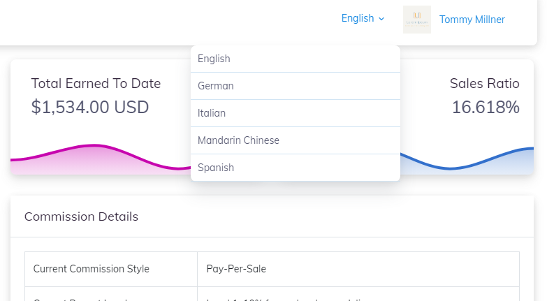 affiliate dashboard language templates