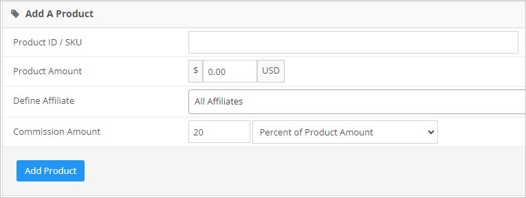 create product specific commission rates