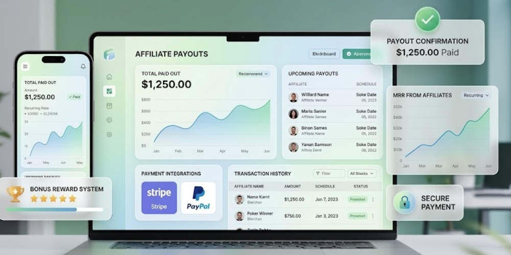 Image of the affiliate software dashboard where you can track affiliates with email address tracking features unique to iDevAffiliate software.