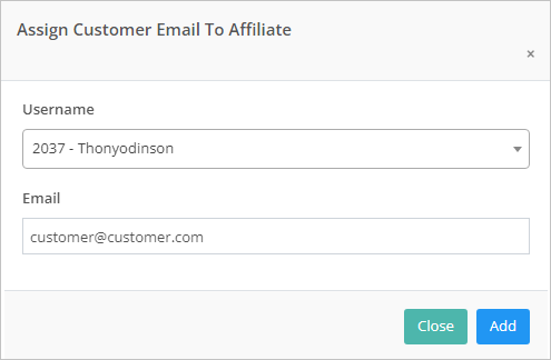 manually assign affiliates to your customers