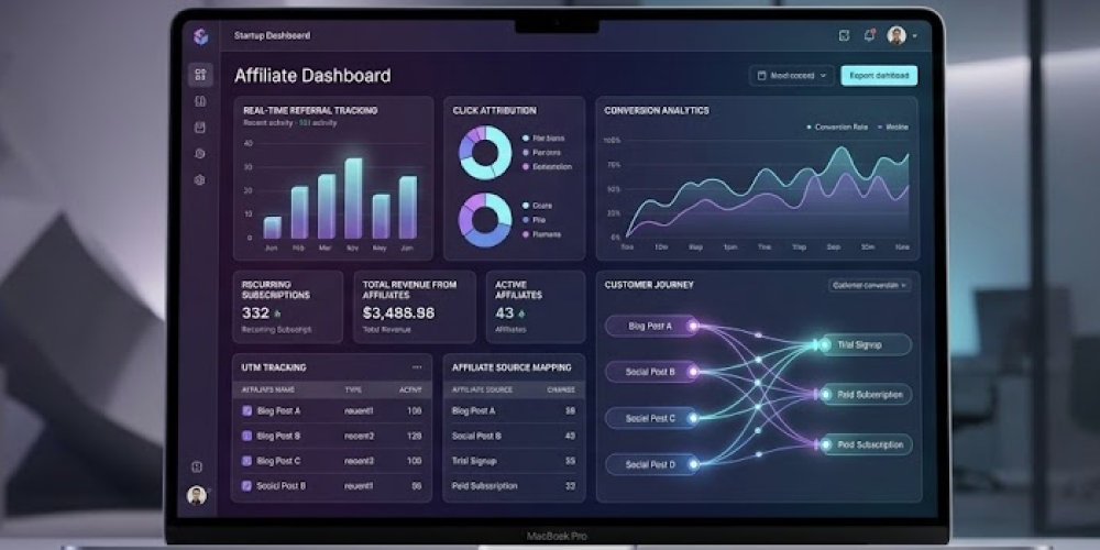 Image of the affiliate software for finance dashboard when managing affiliate lead tracking.