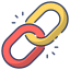 Chain links icon to represent the flexible referring tracking features available for education affiliate marketing programs.