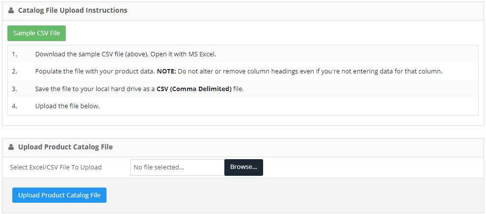 bulk upload products with CSV