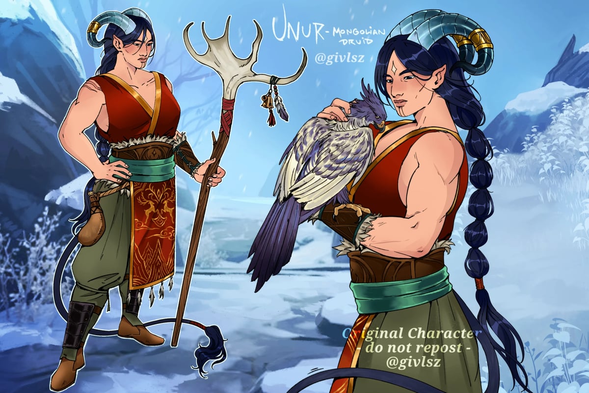 Mongolian Druid 🫎🗻❄️ character sheet