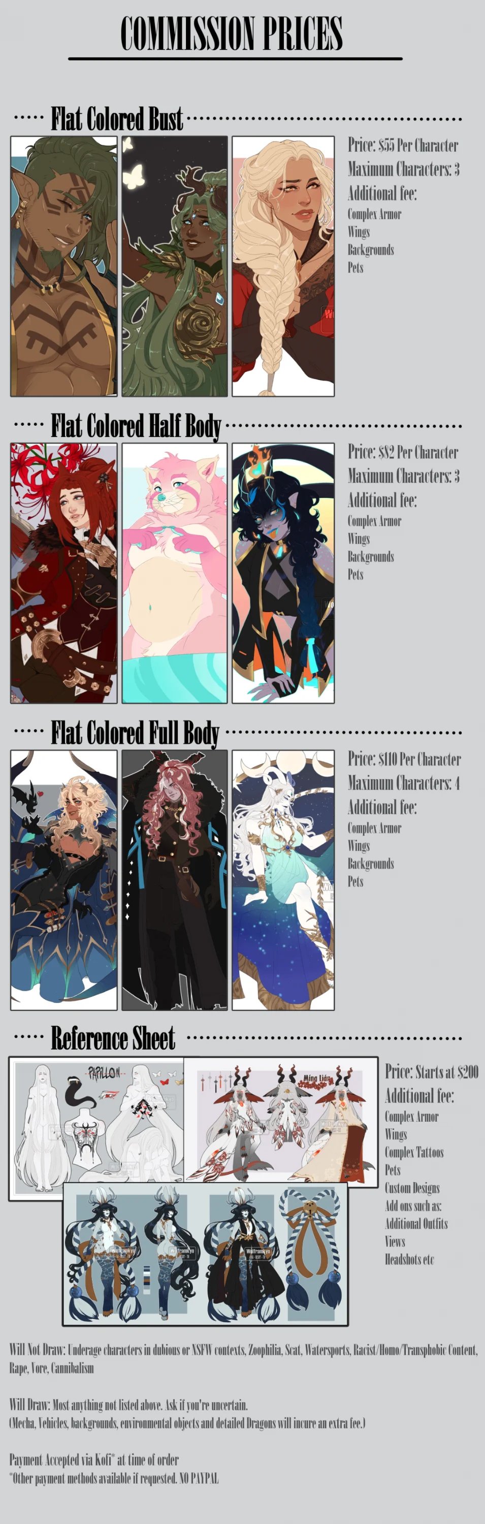 Commission Prices: Clean Lines and Flats