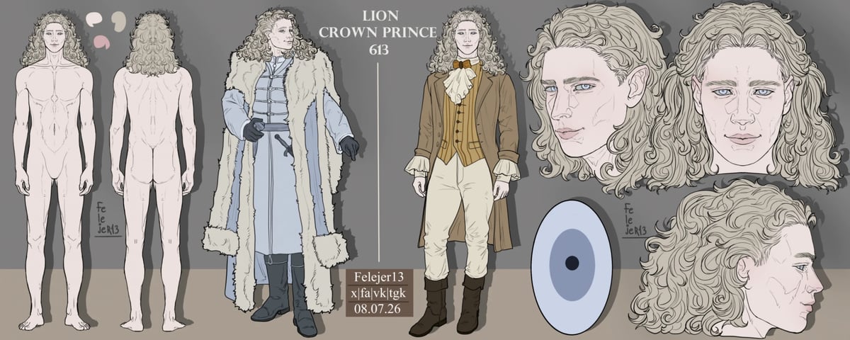 Full reference example of my OC man – Lion. Nonhuman