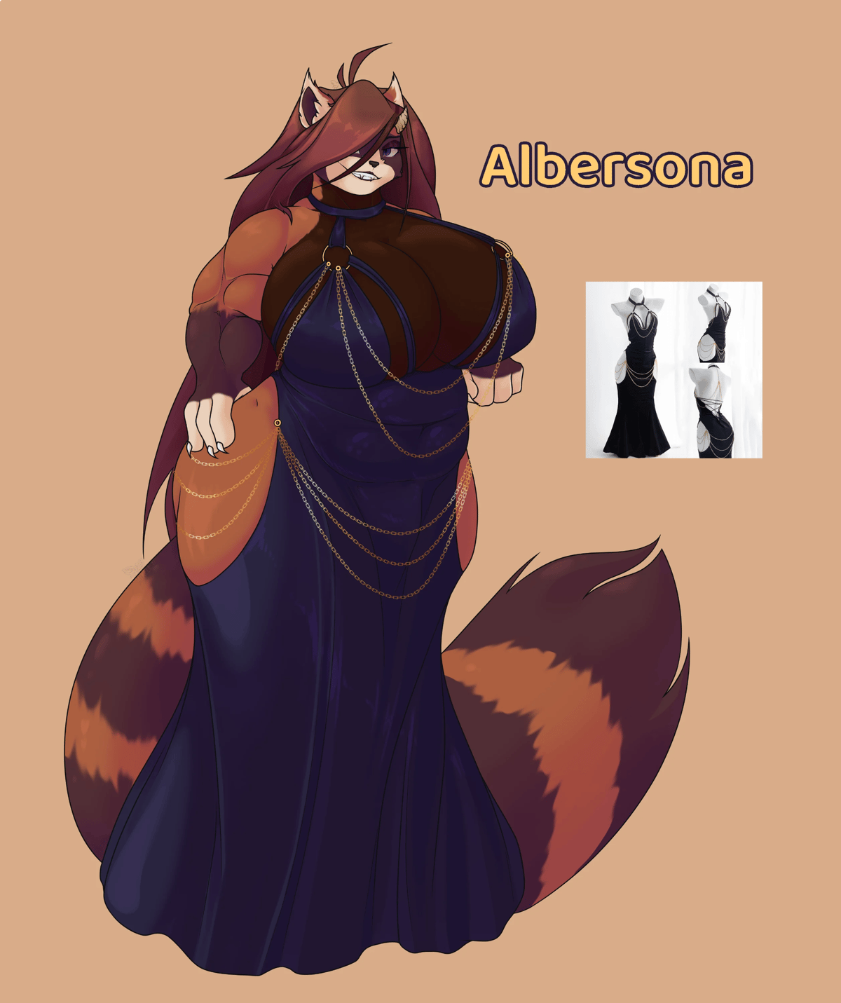 Albersona in a dress