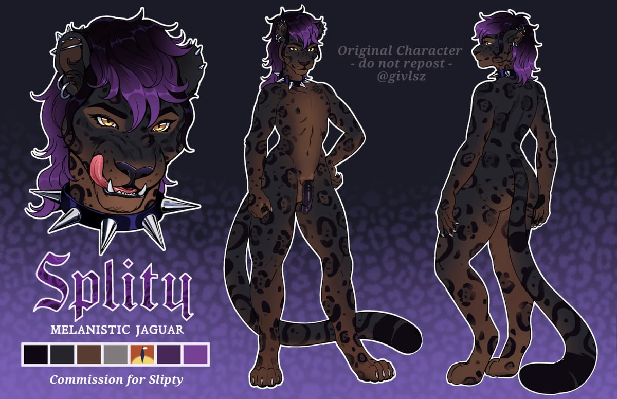 NSFW Fursona - Melanistic Jaguar