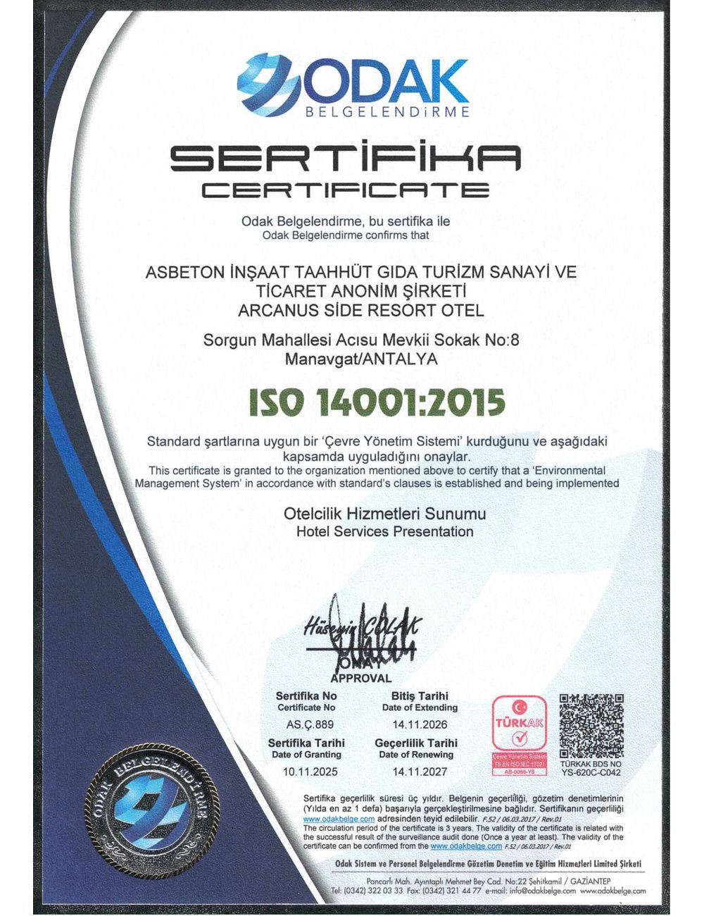 ISO 14001:2015 Çevre Yönetim Sistemi
