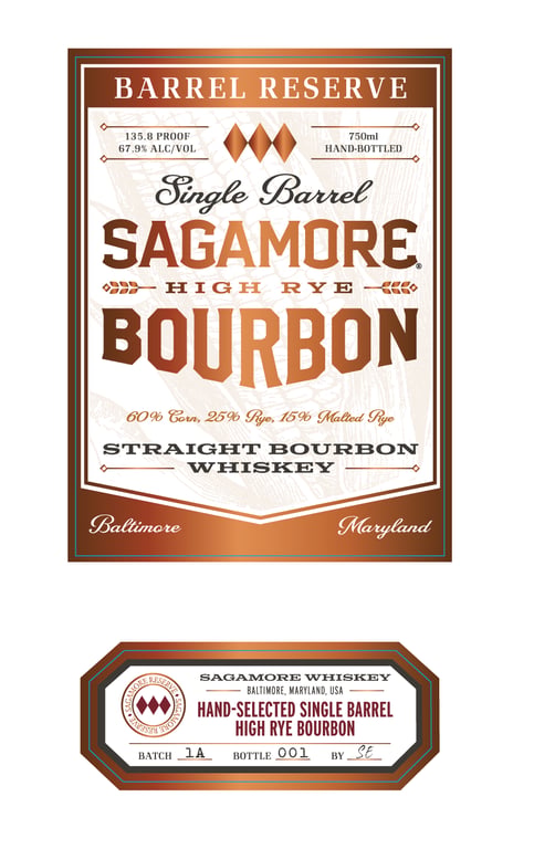 Label for Sagamore Barrel Reserve Single Barrel Bourbon