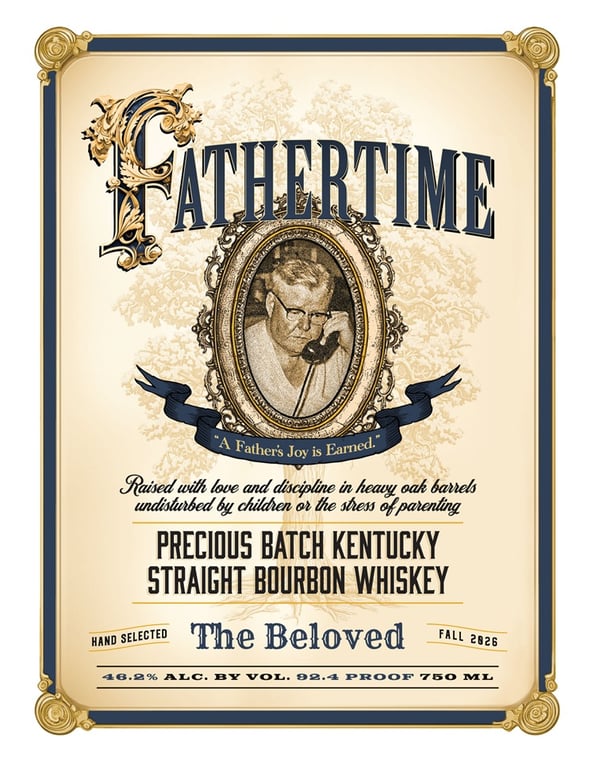 Label for Fathertime The Beloved Bourbon