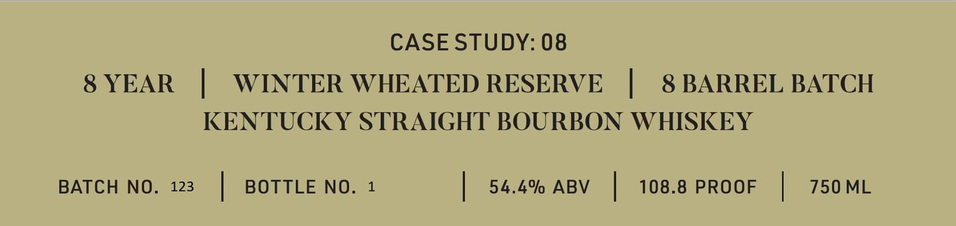 Label for Frank August Case Study: 08 | Winter Wheated Reserve Bourbon