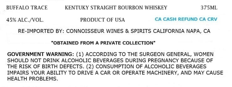 Label for Buffalo Trace Single Oak Project Barrel# 40