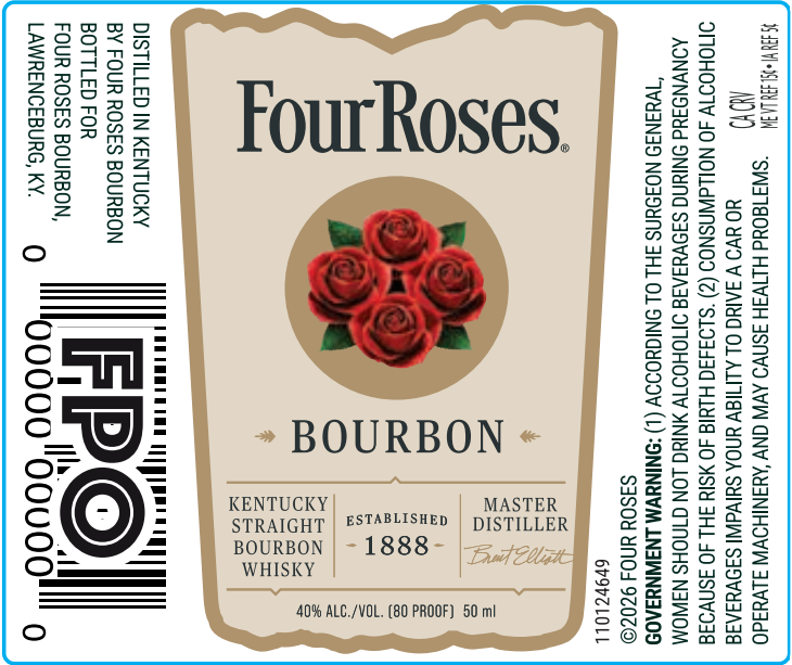 Label for Four Roses Bourbon