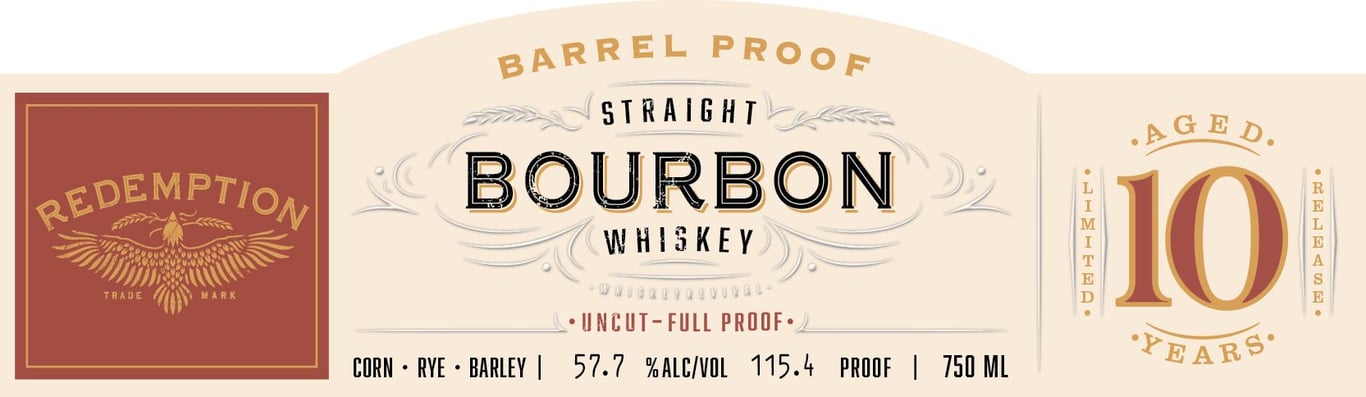 Label for Redemption Barrel Proof