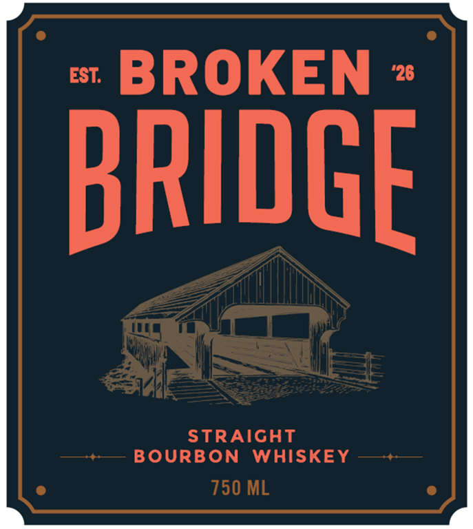 Label for Broken Bridge Bourbon