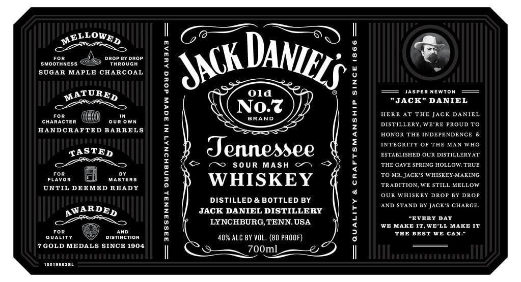 Label for Jack Daniels Old No.7