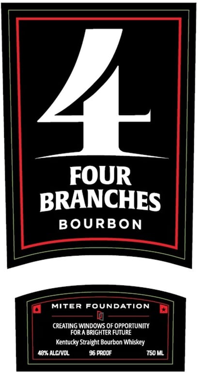 Label for Four Branches Miter Foundation Bourbon