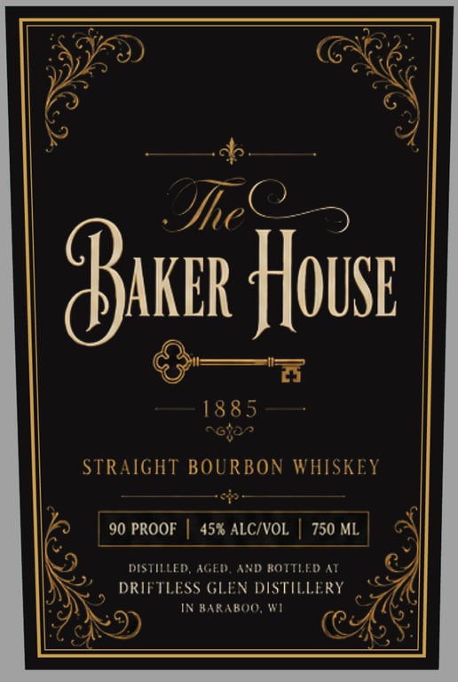 Label for The Baker House Bourbon