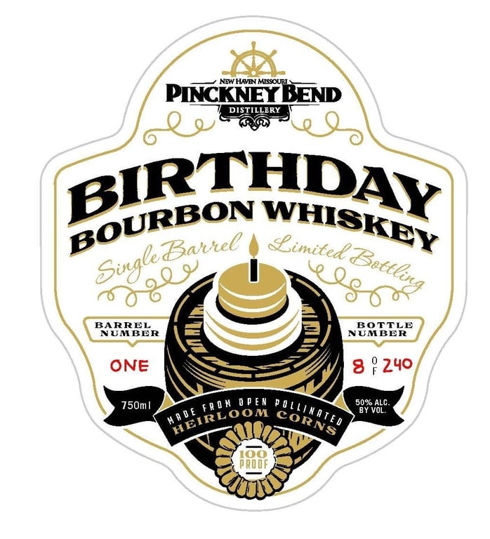 Label for Pinckney Bend Birthday Bourbon