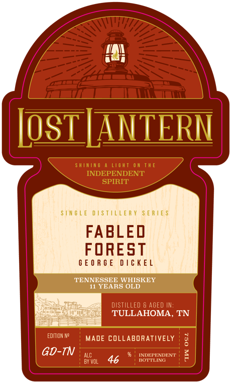 Label for Lost Lantern Fabled Forest Whiskey