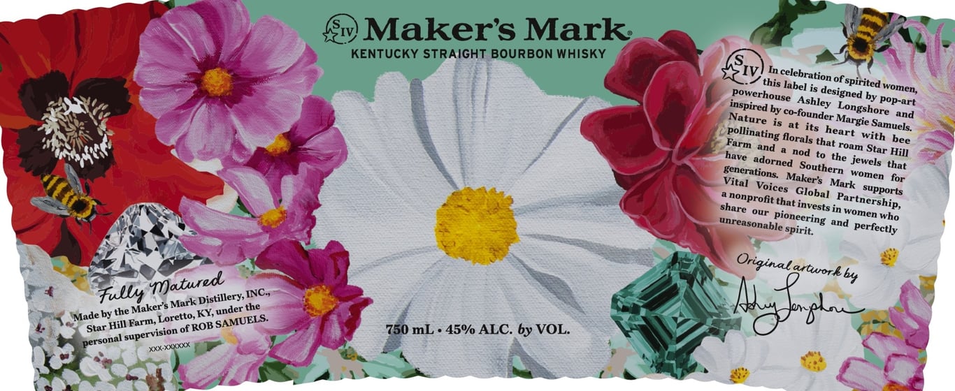 Label for Maker's Mark Bourbon