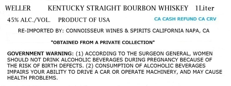 Label for Weller Aged 12 Years