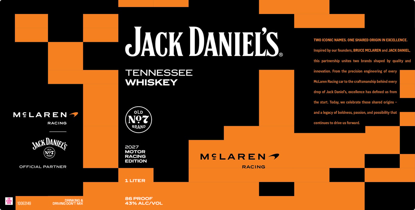 Label for Jack Daniel's 2027 Motor Racing Edition
