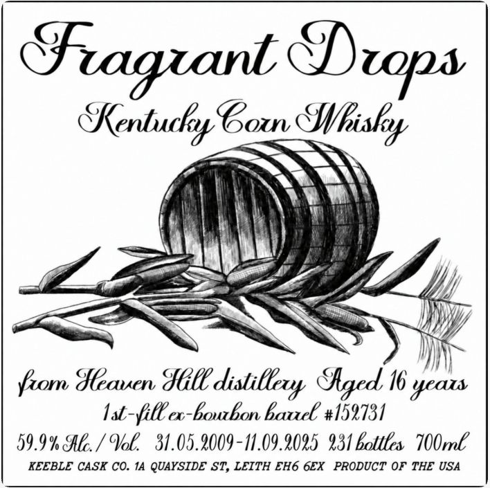 Label for Fragrant Drops Heaven Hill