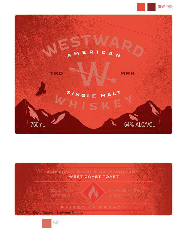 Label for Westward Whiskey West Coast Toast