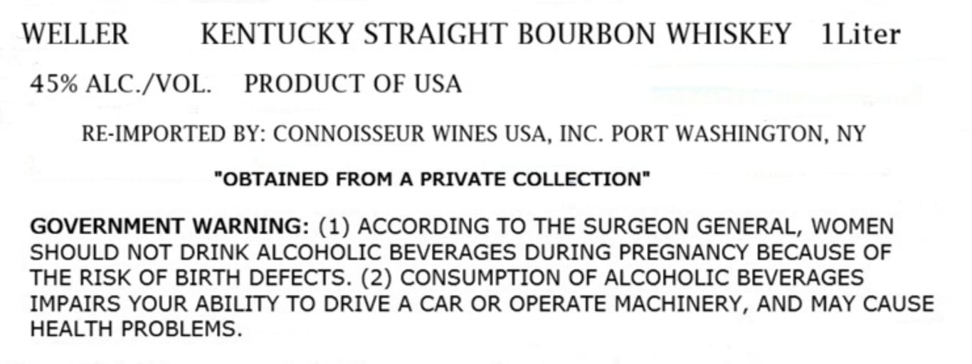 Label for Weller Aged 12 Years
