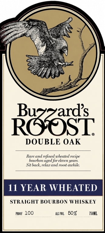 Label for Buzzard's Roost Double Oak 11 Year Wheated Bourbon