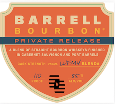 Label for Barrell Bourbon Private Release