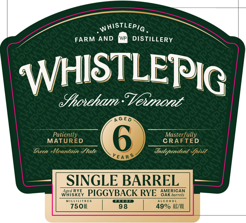Label for Whistlepig Piggyback Rye