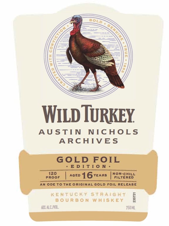 Label for Wild Turkey Gold Foil