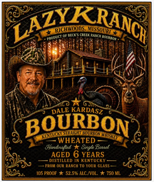 Label for Lazy K Ranch Wheated Bourbon