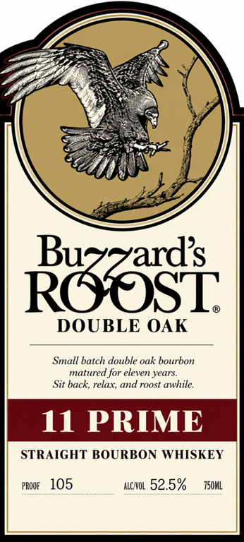 Label for Buzzard's Roost Double Oak 11 Prime Bourbon